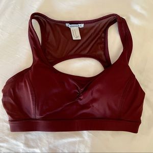 Forever 21 Maroon Racerback Cutout Sports Bra